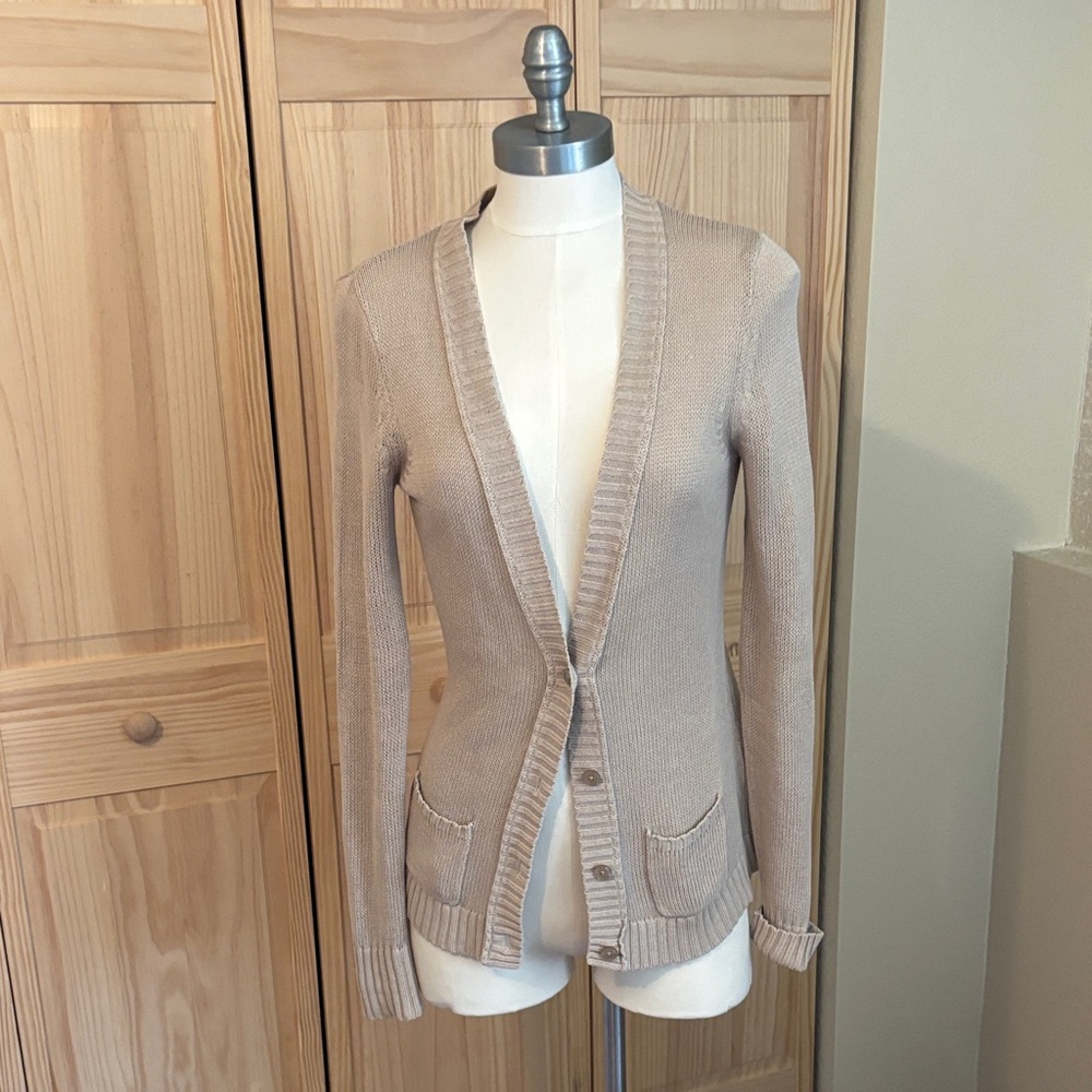 Banana Republic Light Beige Button-Front Women's Cardigan